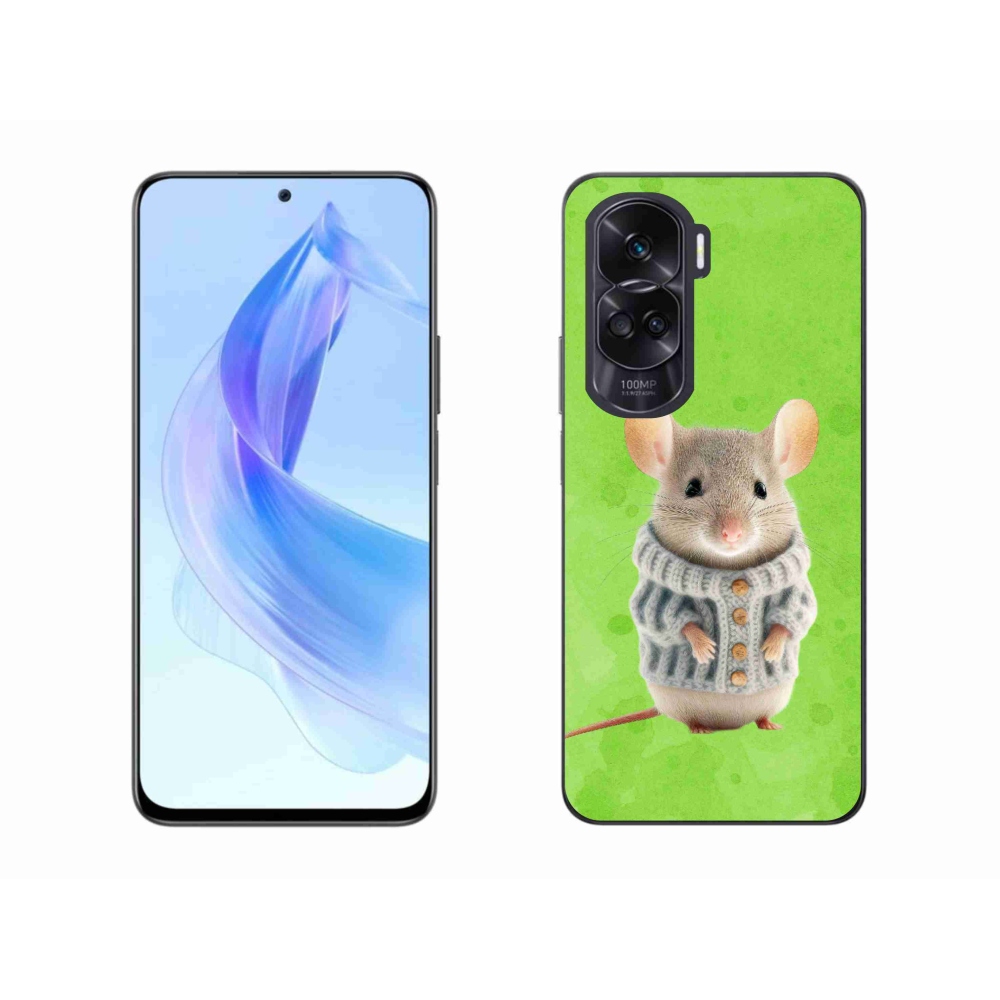 Gelový kryt mmCase na Honor 90 Lite - myška ve svetru