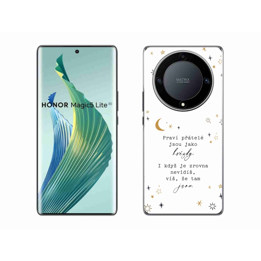 Gelový kryt mmCase na Honor Magic 5 Lite 5G - citát 6 bílé pozadí