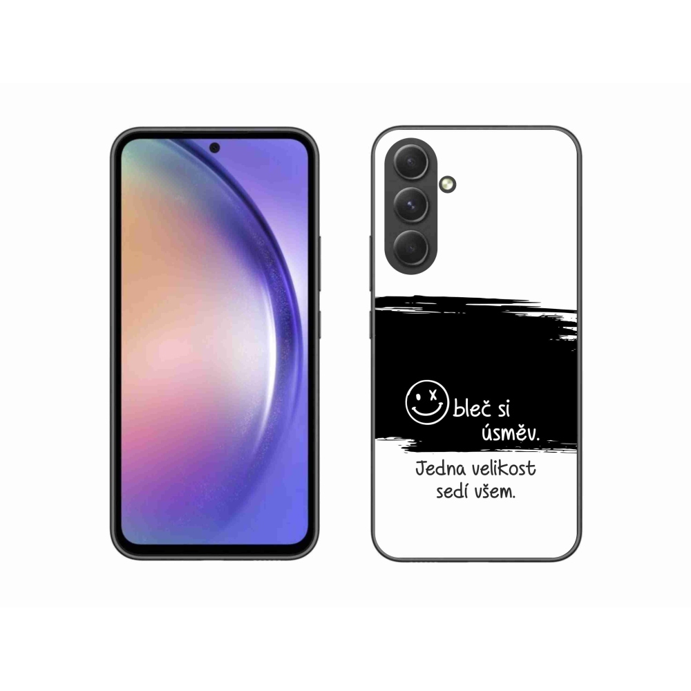 Gelový kryt mmCase na Samsung Galaxy A54 5G - vtipný text 8 černobílé pozadí