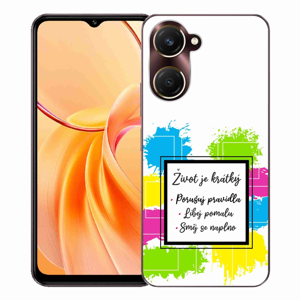 Gelový kryt mmCase na Vivo Y28s 5G - citát 5 bílé pozadí