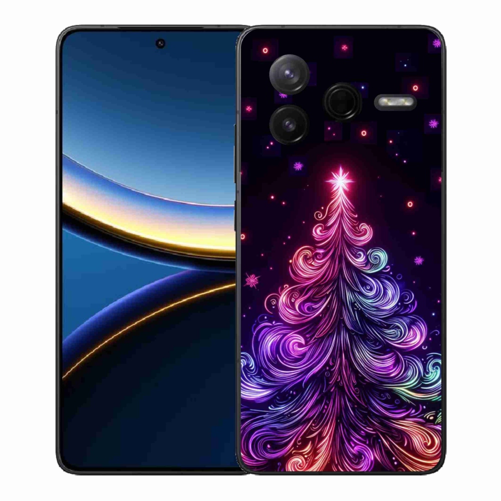 Gelový kryt mmCase na Xiaomi Poco F7 Pro - neonový vánoční stromek 1