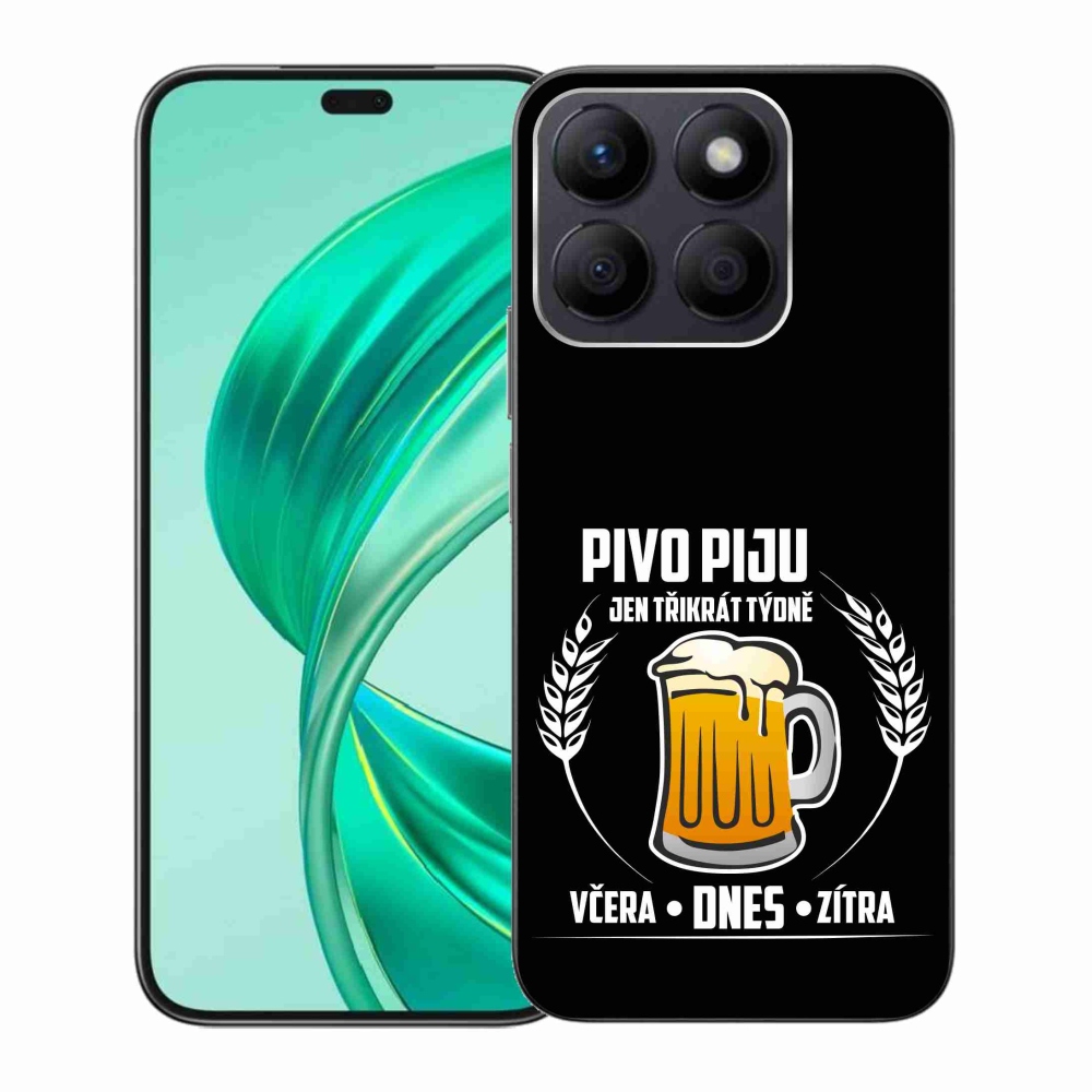 Gelový kryt mmCase na Honor X8b - pivní motiv černé pozadí