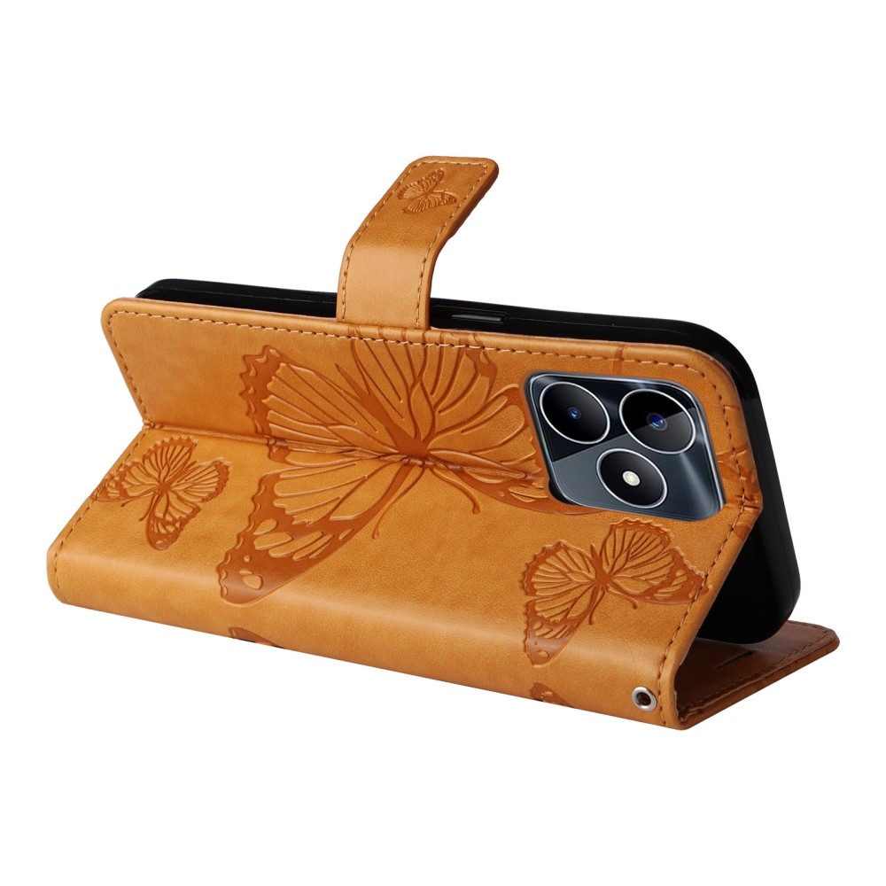 Big Butterfly knížkové pouzdro na Realme C51/C53 - žluté