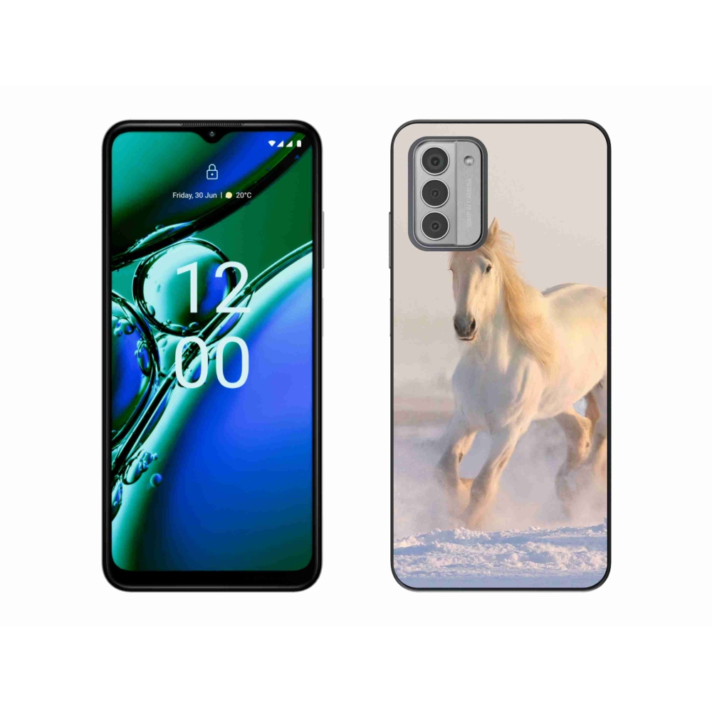 Gelový obal mmCase na Nokia G42 - kůň ve sněhu