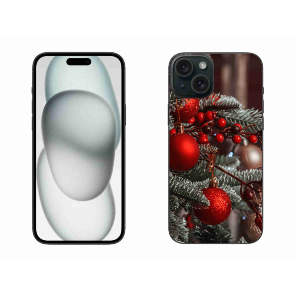 Gelový kryt mmCase na iPhone 15 Plus - vánoční ozdoby 2