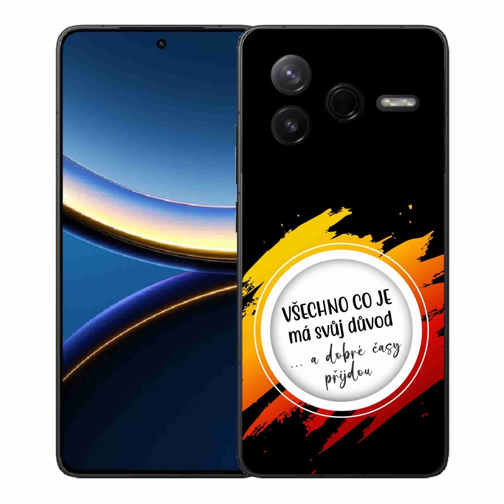Gelový kryt mmCase na Xiaomi Poco F7 Pro - citát 3 černé pozadí