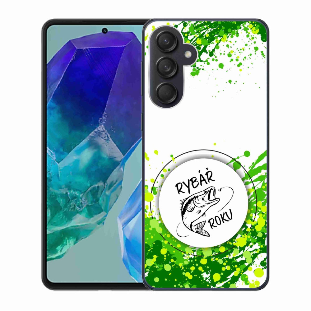 Gelový kryt mmCase na Samsung Galaxy M55 5G - rybář roku bílé pozadí