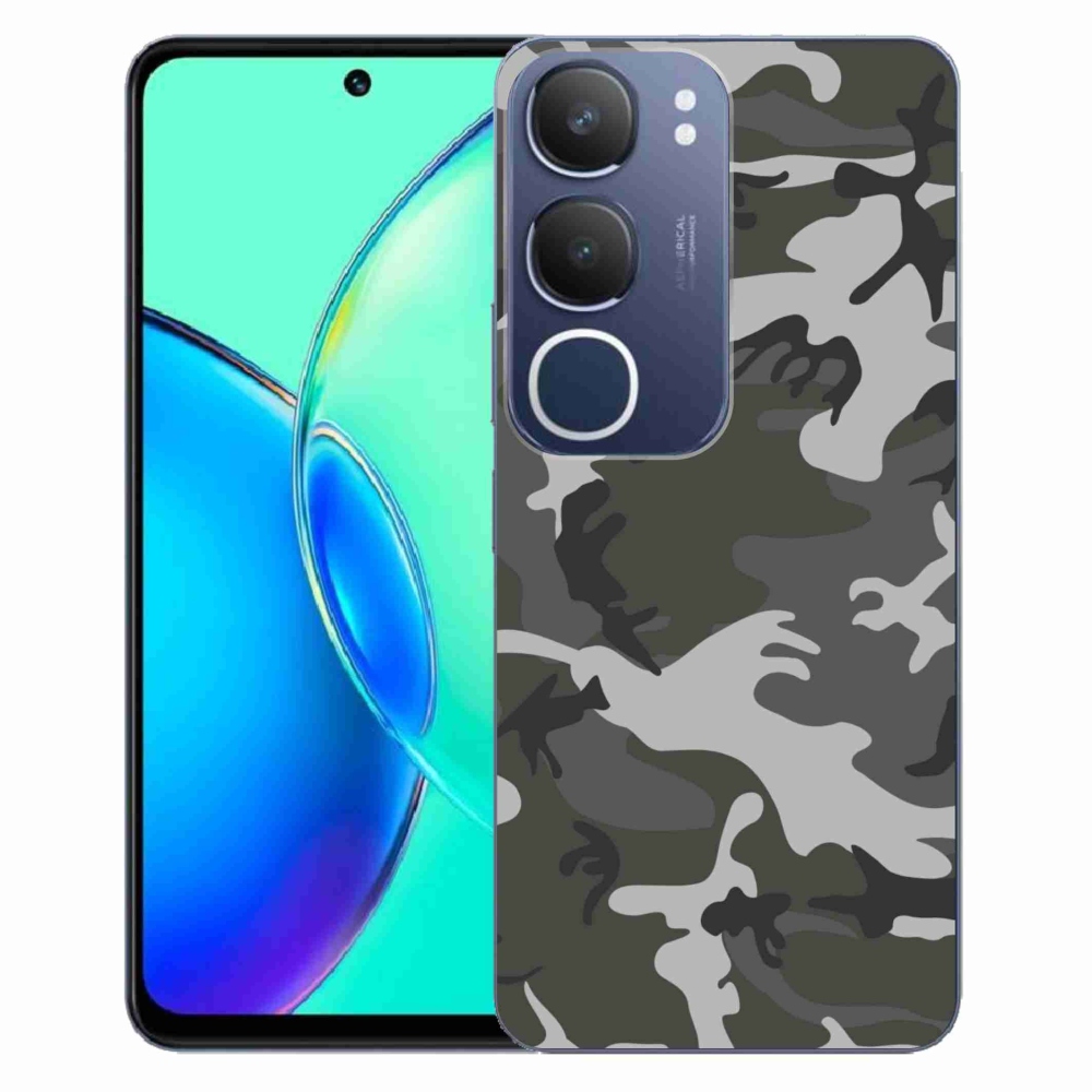 Gelový kryt mmCase na Vivo Y19s - maskáčový vzor