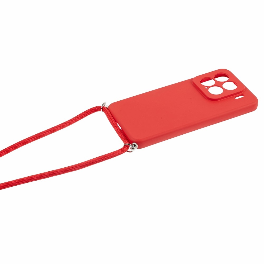 Lining gelový obal se šňůrkou na Xiaomi 15 - červený