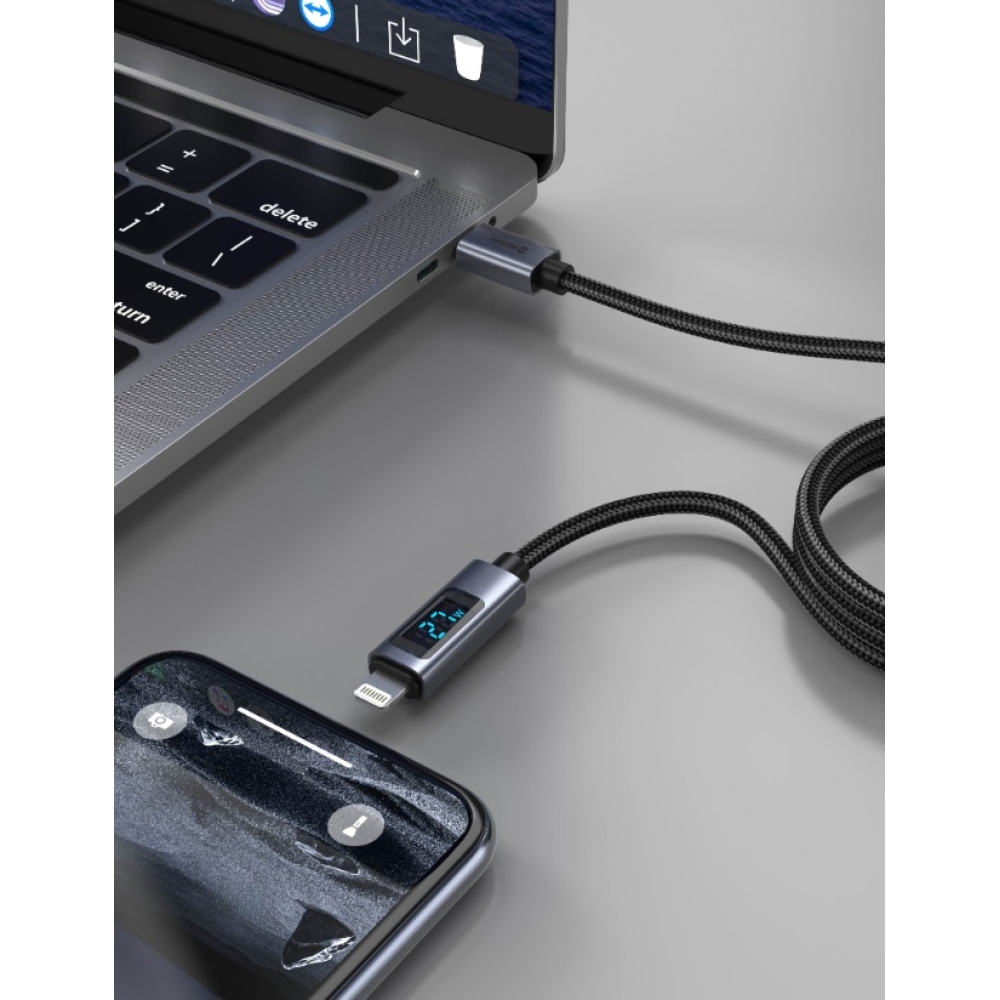 Swissten LCD kabel USB-C / Lightning 1m
