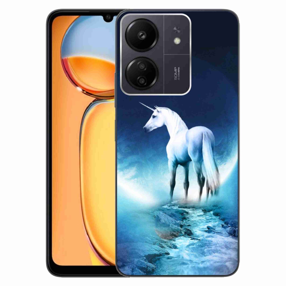 Gelový kryt mmCase na Xiaomi Poco C65/Redmi 13C - bílý jednorožec