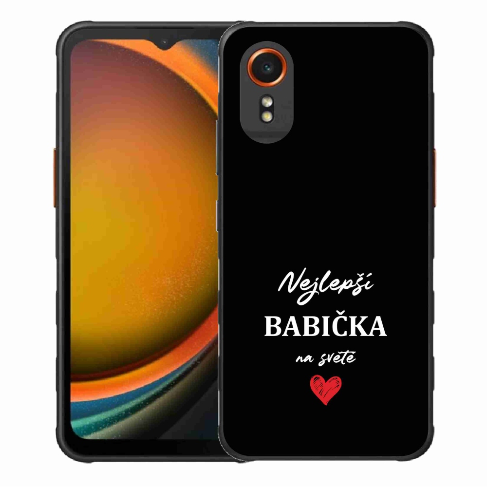 Gelový kryt mmCase na Samsung Galaxy Xcover 7 - nejlepší babička 1 černé pozadí
