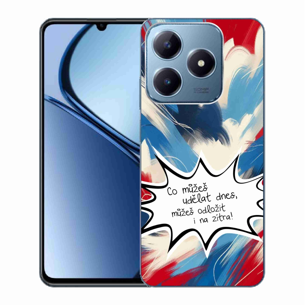 Gelový kryt mmCase na Realme C63 - vtipný text 9 bílé pozadí