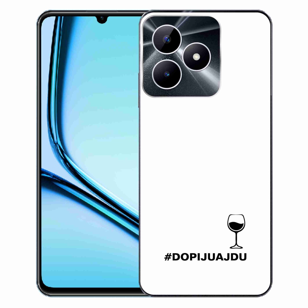 Gelový kryt mmCase na Realme Note 50 - vinný motiv bílé pozadí