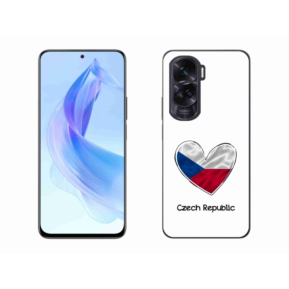 Gelový kryt mmCase na Honor 90 Lite - vlajka srdce bílé pozadí