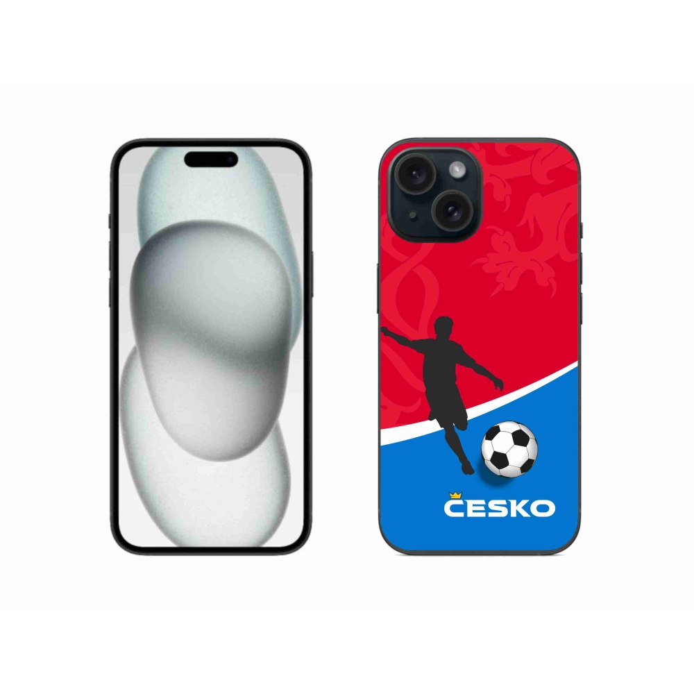 Gelový kryt mmCase na iPhone 15 - fotbal Česko