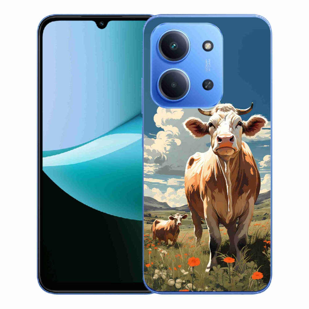 Gelový kryt mmCase na Xiaomi Redmi 15C 4G/5G (173mm) - krávy na louce