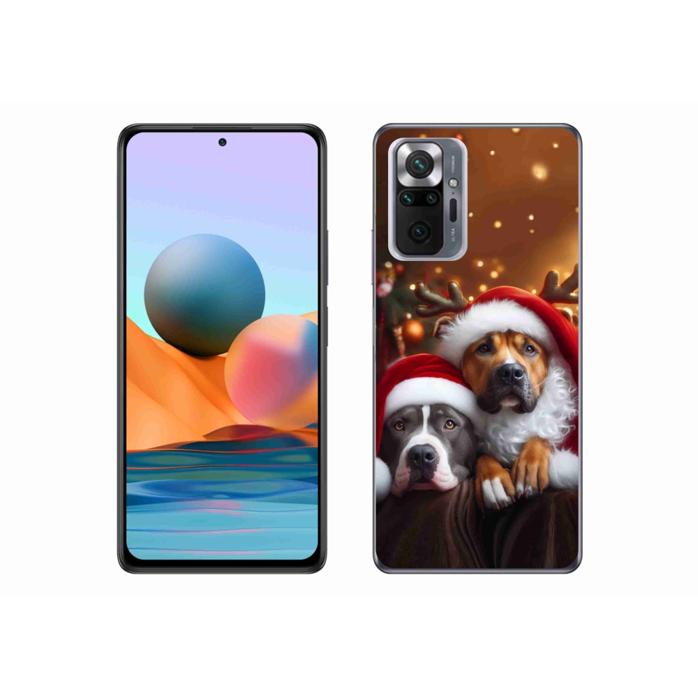 Gelový kryt mmCase na Xiaomi Redmi Note 10 Pro - vánoční psi