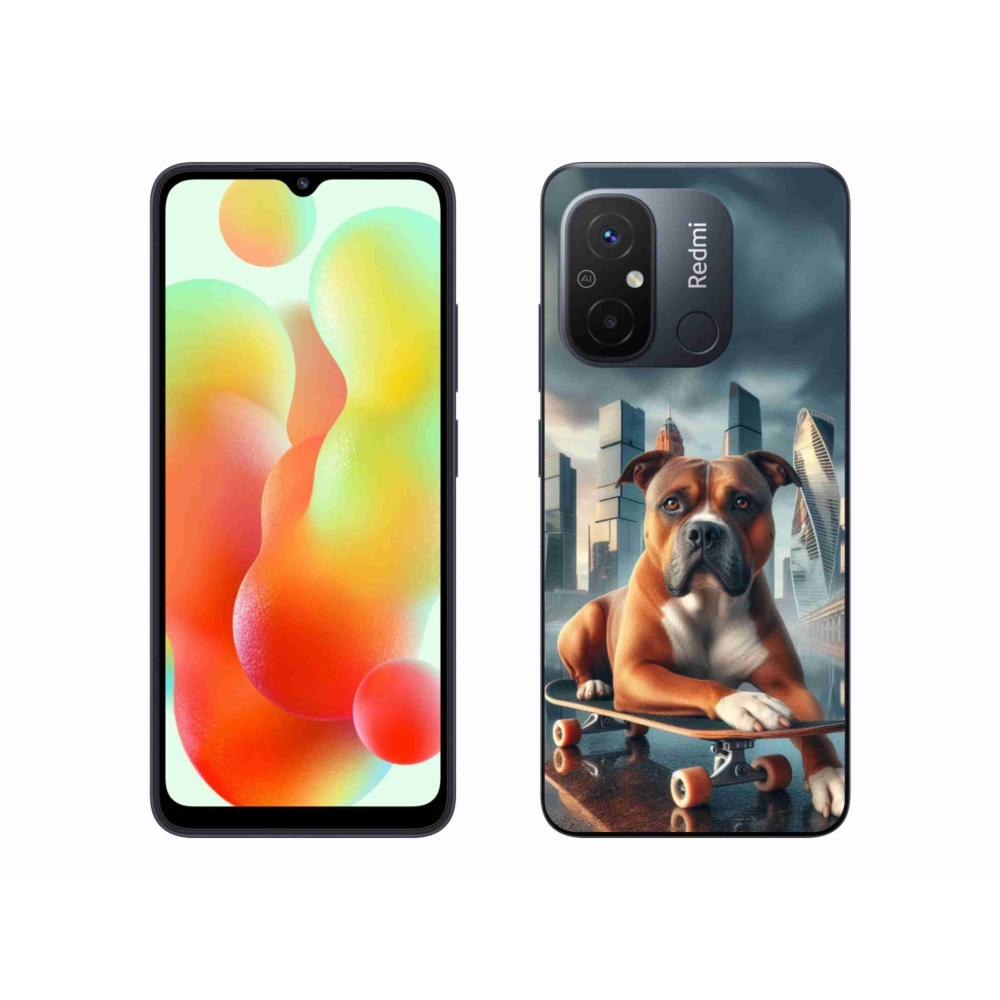 Gelový kryt mmCase na Xiaomi Redmi 12C - pes na skateboardu