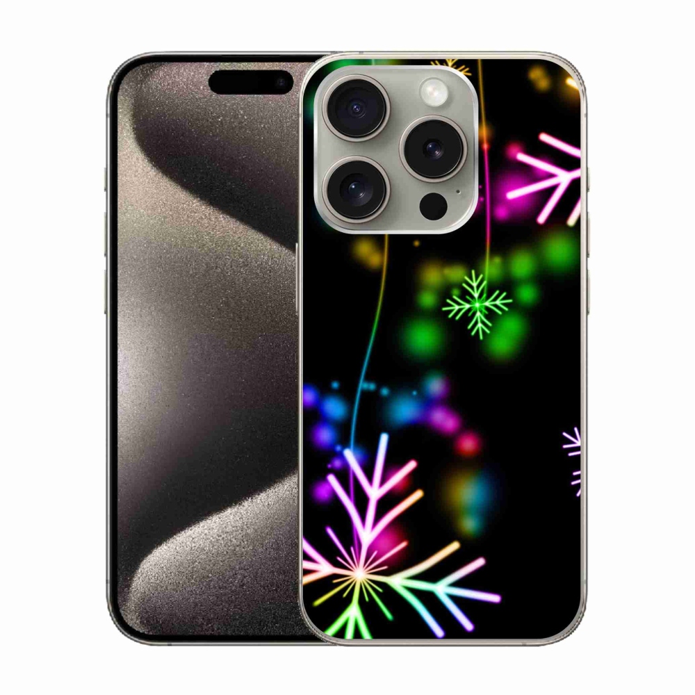 Gelový kryt mmCase na iPhone 15 Pro - barevné vločky