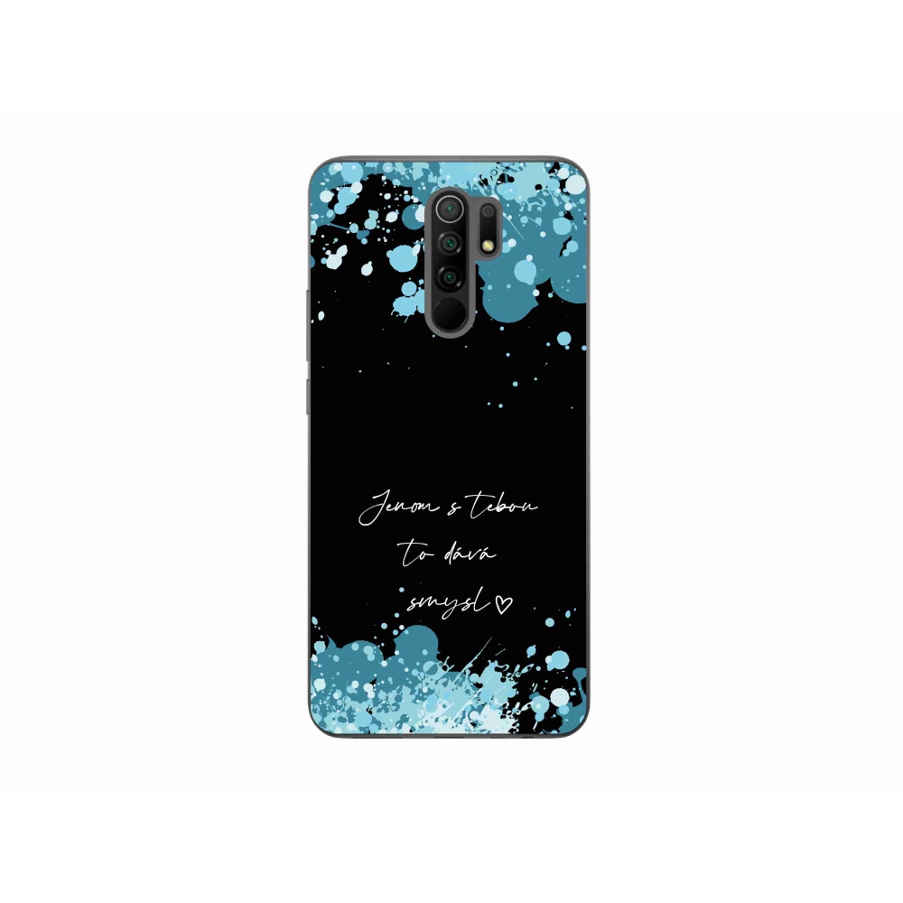 Gelový kryt mmCase na Xiaomi Redmi 9 - zamilovaný text černé pozadí