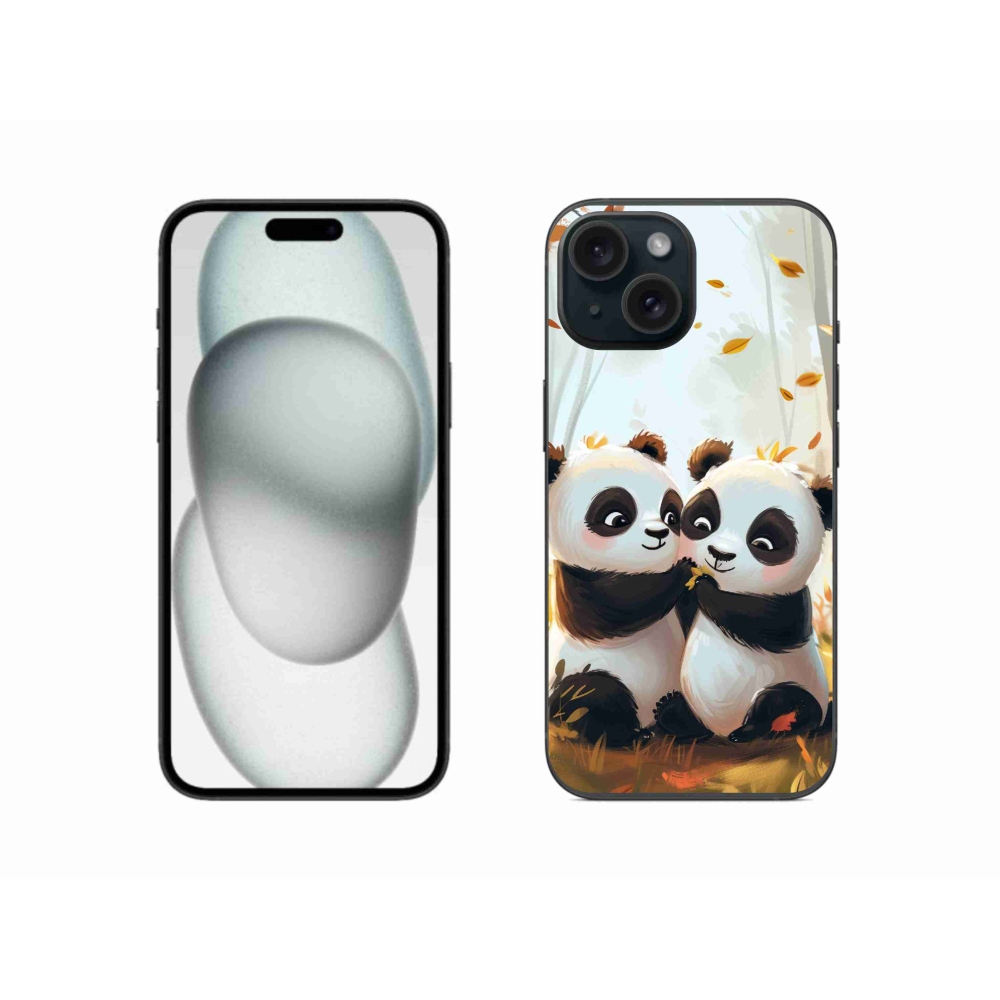 Gelový kryt mmCase na iPhone 15 - pandy