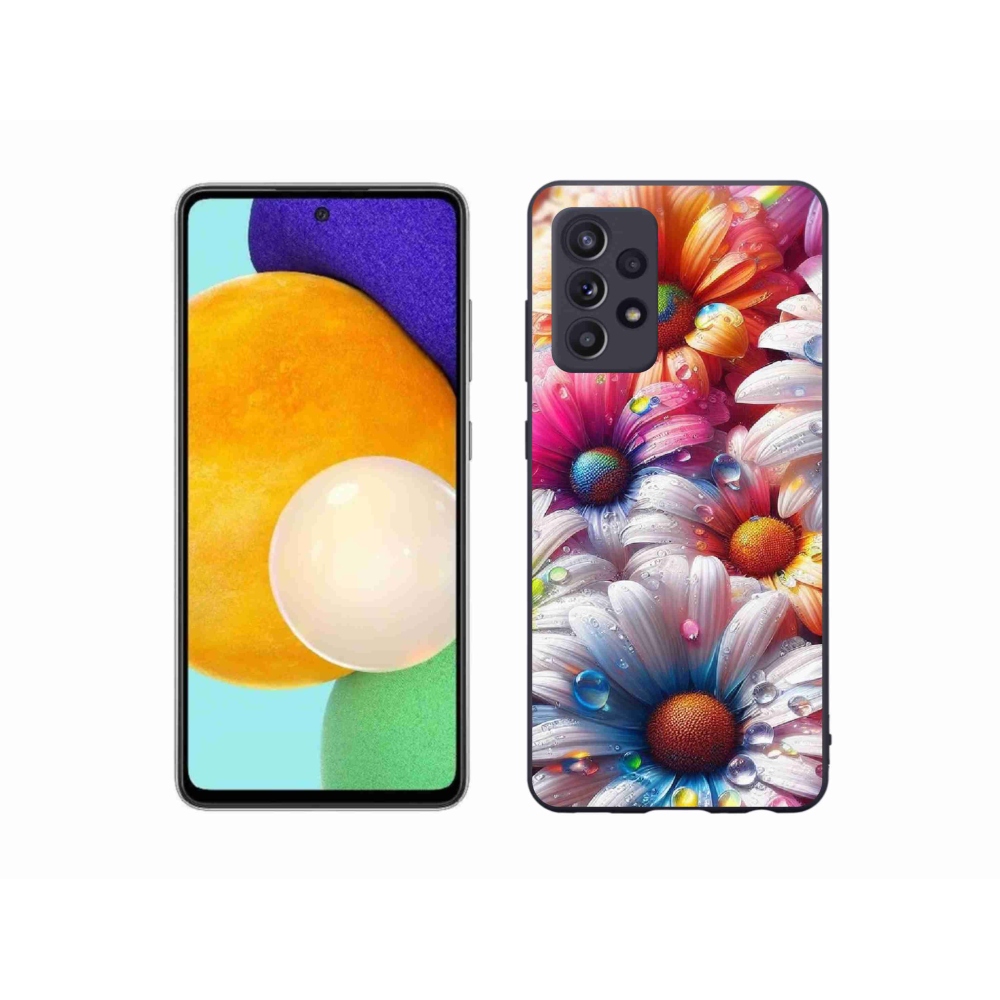 Gelový kryt mmCase na Samsung Galaxy A52s 5G - barevné kopretiny