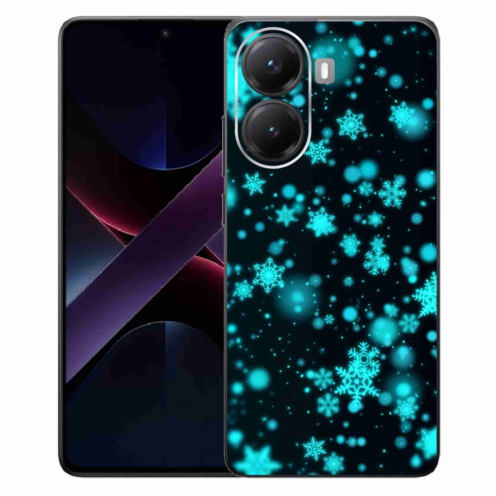 Gelový kryt mmCase na Xiaomi Poco X7 Pro 5G - sněhové vločky 1