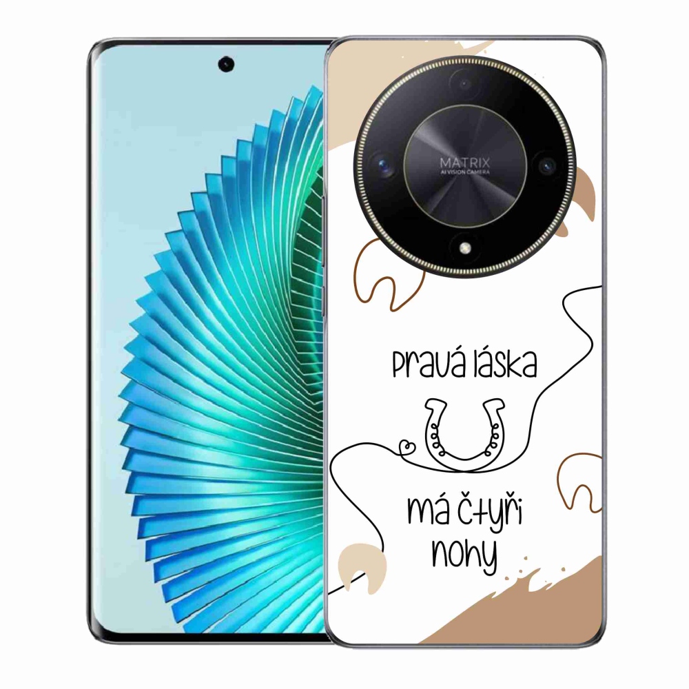 Gelový kryt mmCase na Honor Magic 6 Lite 5G - koňský motiv bílé pozadí