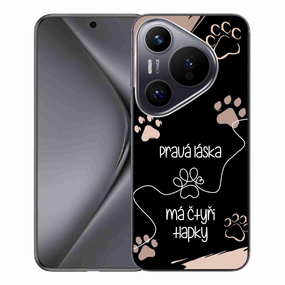 Gelový kryt mmCase na Huawei Pura 70 Pro - psí motiv 1 černé pozadí
