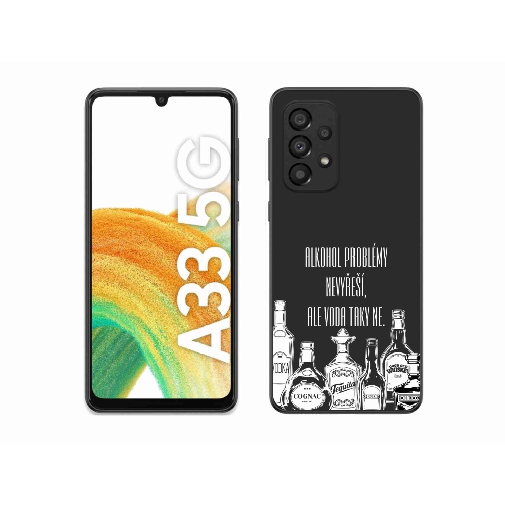 Gelový kryt mmCase na Samsung Galaxy A33 5G - vtipný text černé pozadí