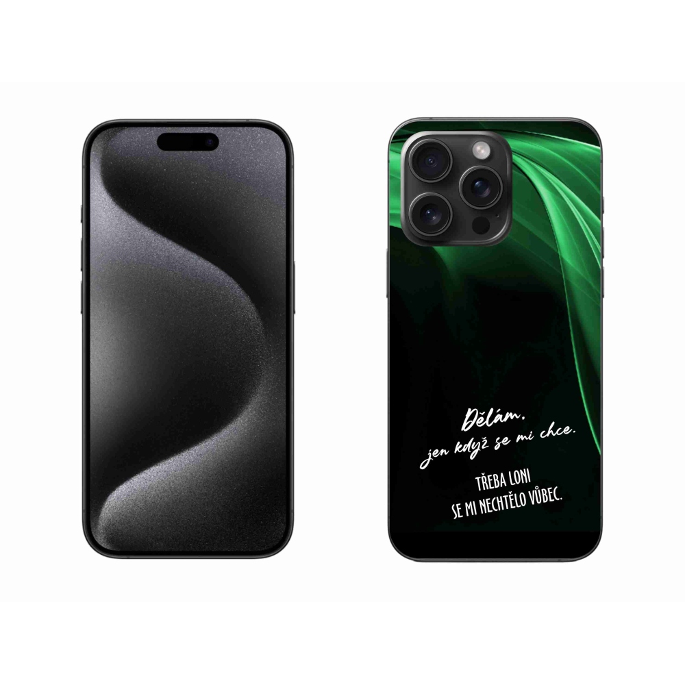 Gelový kryt mmCase na iPhone 15 Pro Max - vtipný text 12 černé pozadí
