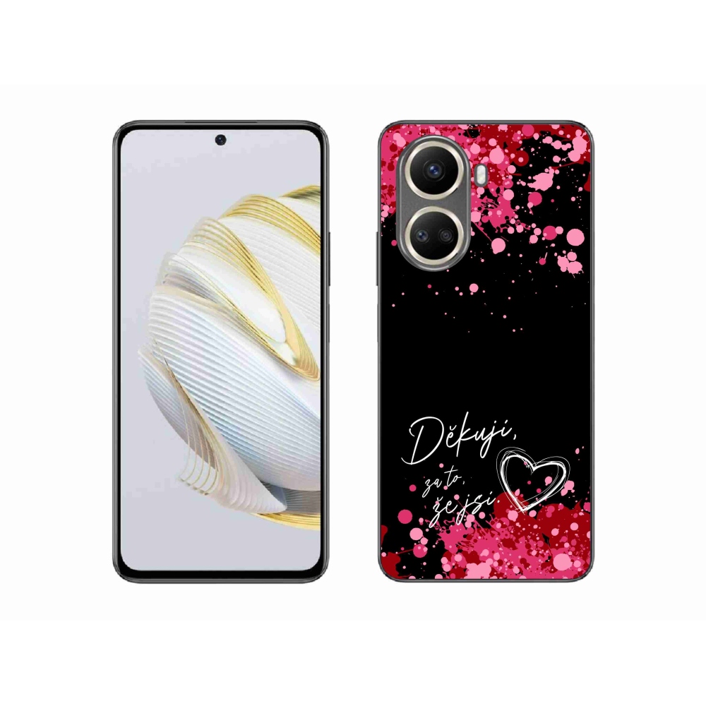 Gelový kryt mmCase na Huawei Nova 10 SE - zamilovaný text 2 černé pozadí