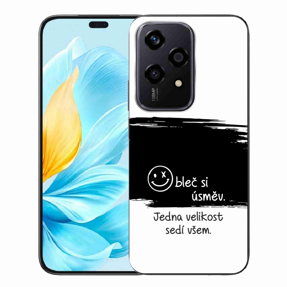 Gelový kryt mmCase na Honor 200 Lite 5G - vtipný text 8 černobílé pozadí