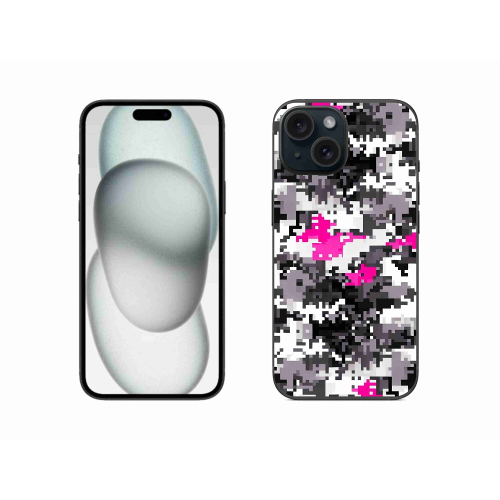 Gelový kryt mmCase na iPhone 15 - maskáčový vzor 4