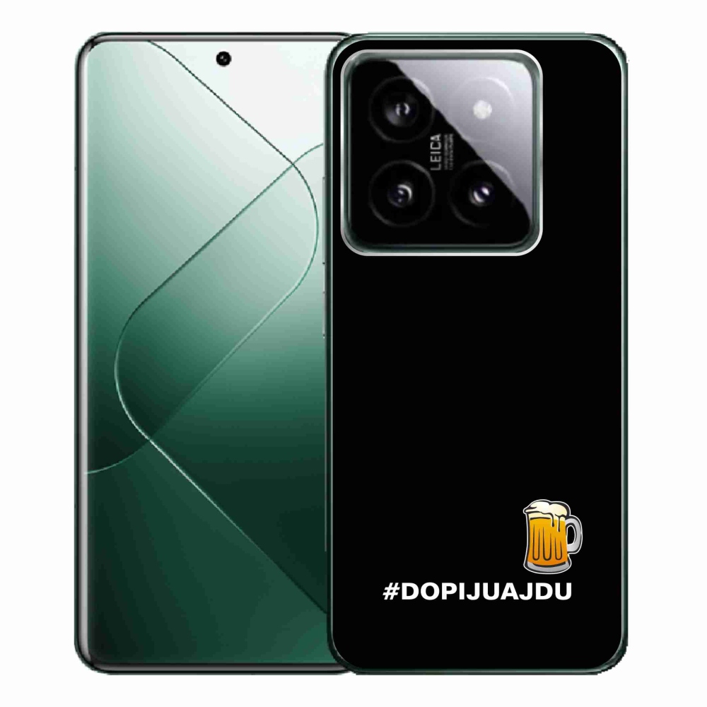 Gelový kryt mmCase na Xiaomi 14 Pro - pivní motiv 1 černé pozadí