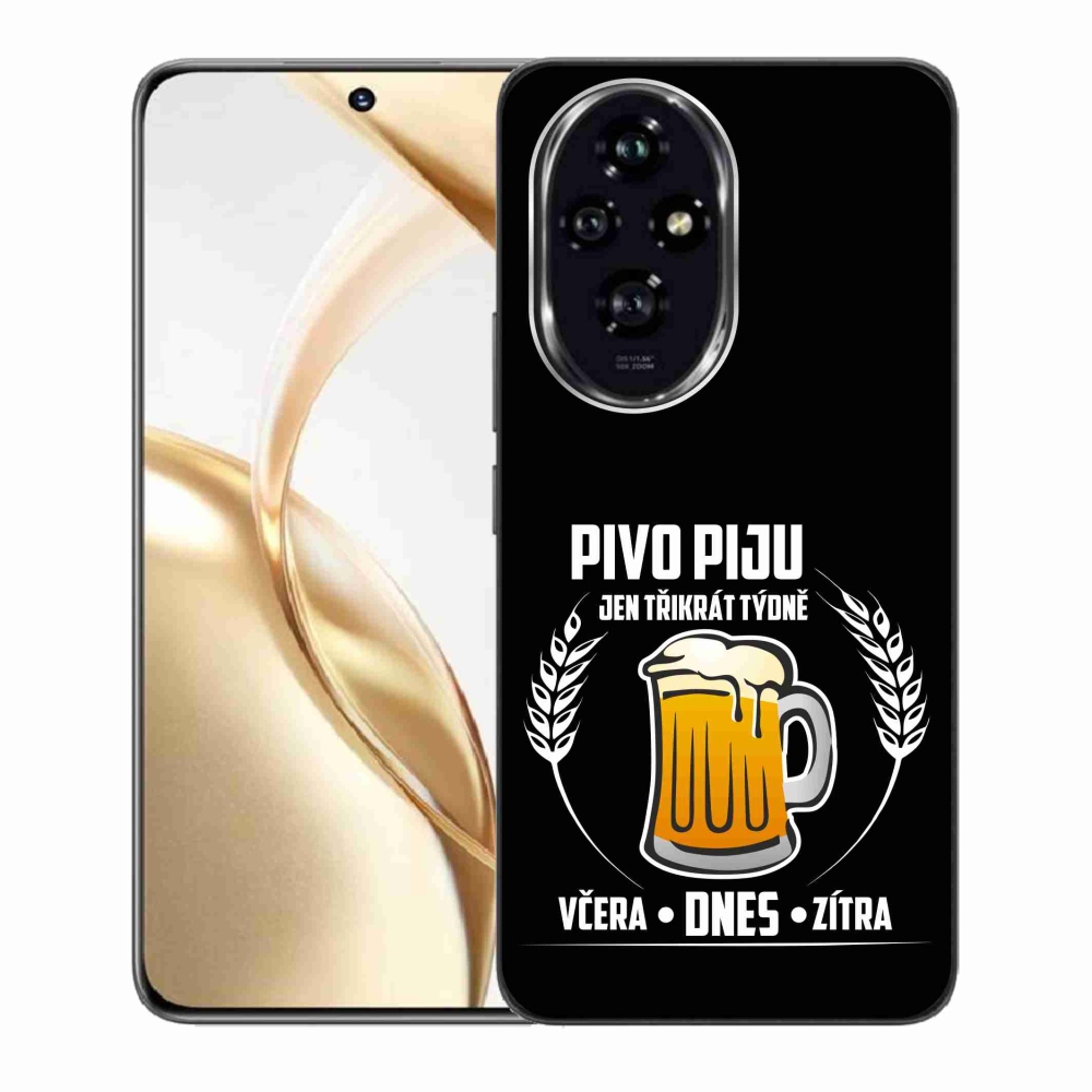 Gelový kryt mmCase na Honor 200 5G - pivní motiv černé pozadí