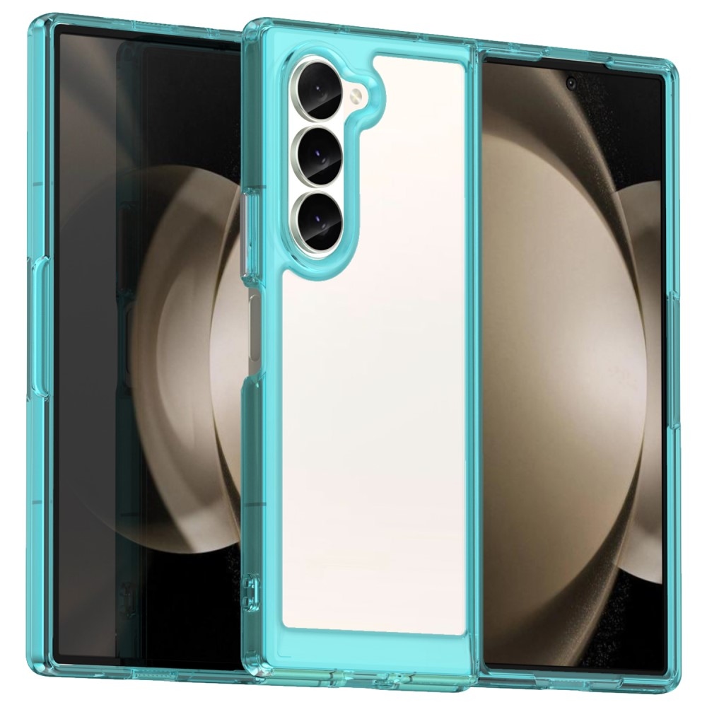 Gelový obal s pevnými zády na Samsung Galaxy Z Fold6 5G - světlemodrý