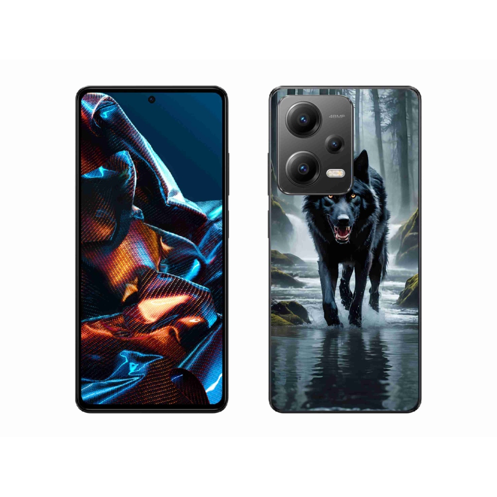 Gelový kryt mmCase na Xiaomi Redmi Note 12 Pro 5G - černý vlk