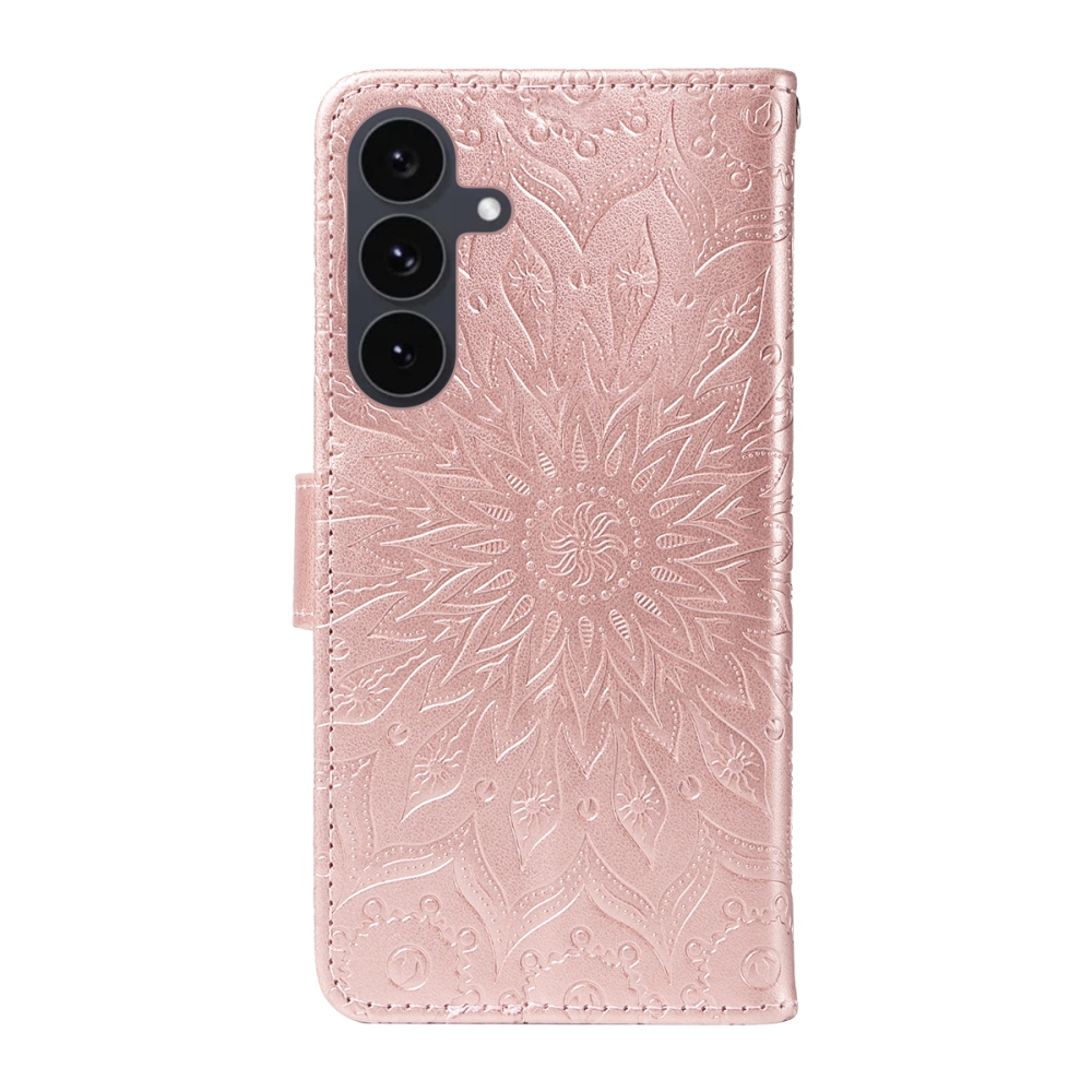 Sunflower knížkové pouzdro na Samsung Galaxy S25 FE - růžovozlaté