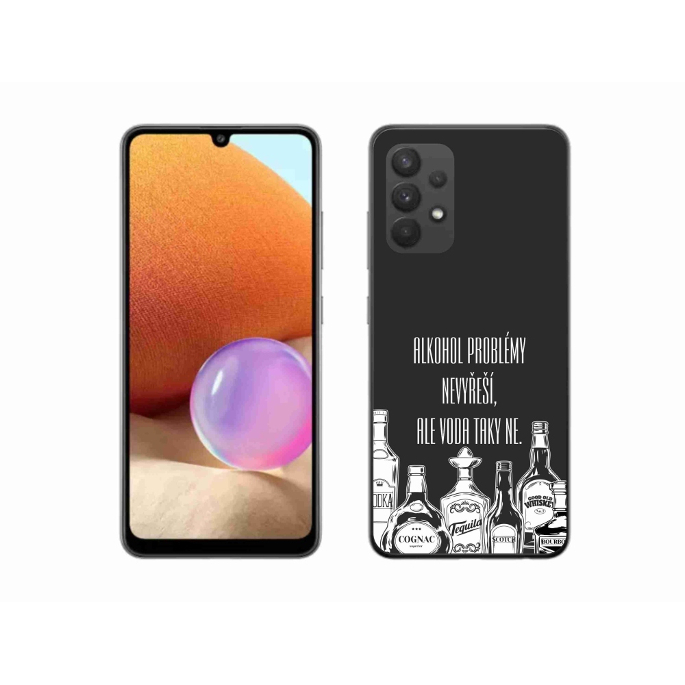 Gelový kryt mmCase na Samsung Galaxy A32 4G - vtipný text černé pozadí