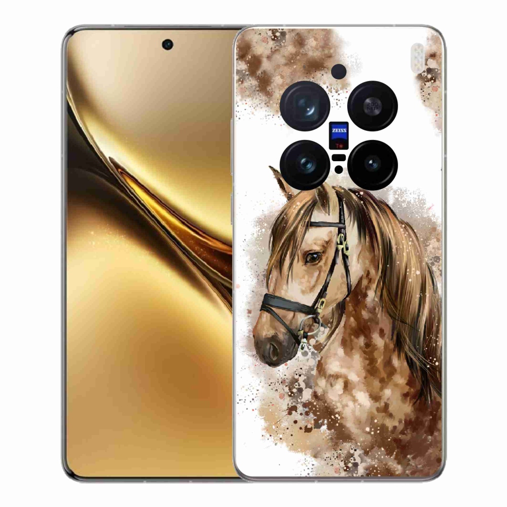 Gelový kryt mmCase na Vivo X200 Pro 5G - hnědý kreslený kůň