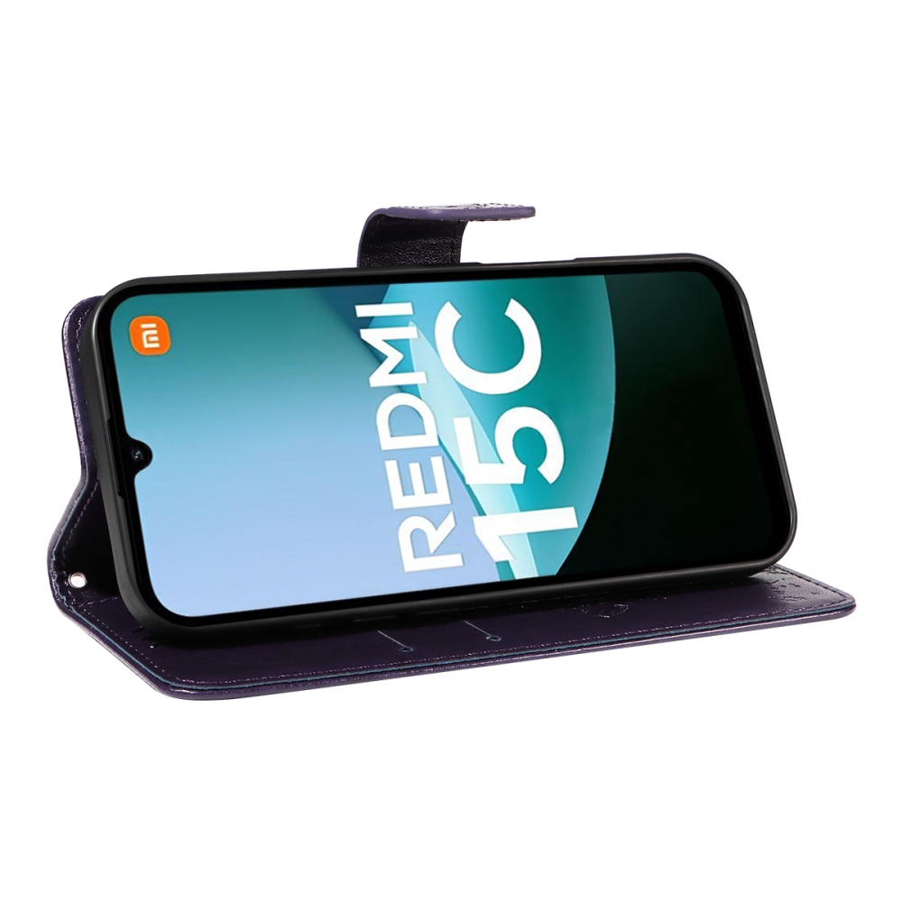 Trees knížkové pouzdro na Xiaomi Redmi 15C 4G/5G (173mm) - tmavěfialové