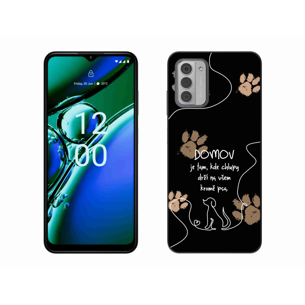Gelový kryt mmCase na Nokia G42 - psí motiv černé pozadí