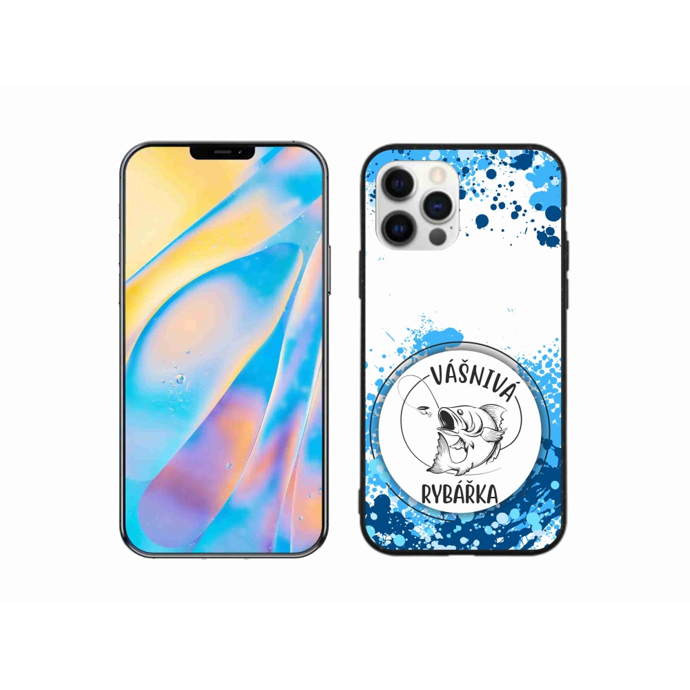 Gelový kryt mmCase na iPhone 12 - vášnivá rybářka bílé pozadí