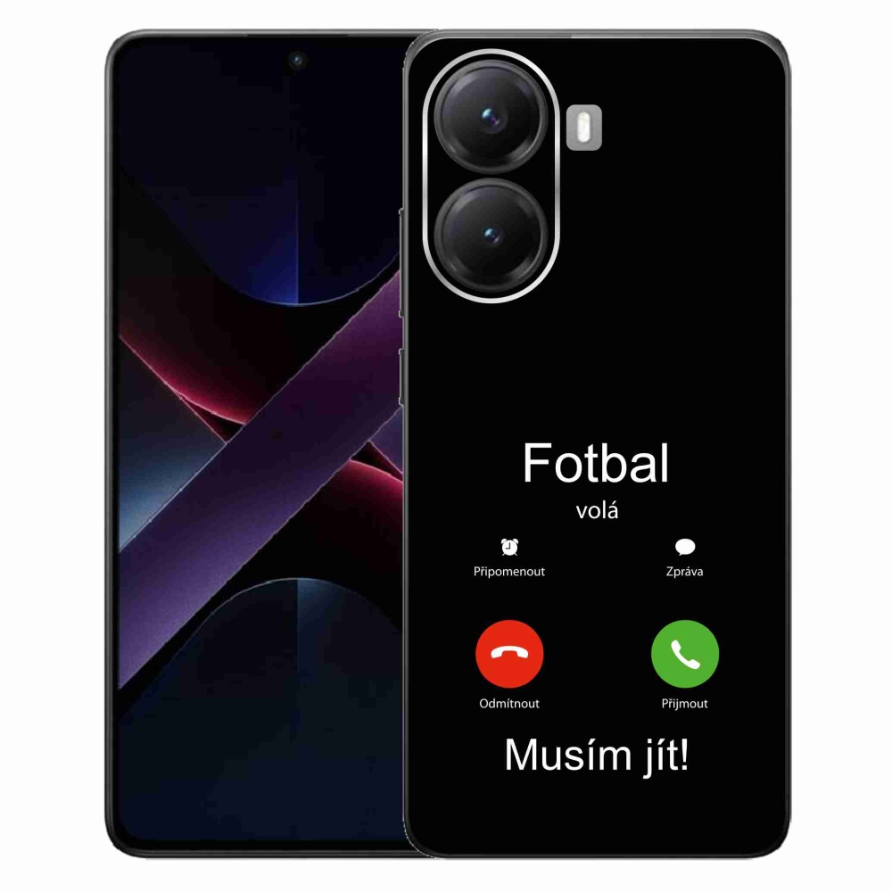 Gelový kryt mmCase na Xiaomi Poco X7 Pro 5G - fotbal volá černé pozadí