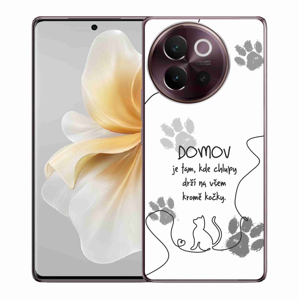 Gelový kryt mmCase na Vivo V40 Lite 5G - kočičí motiv bílé pozadí