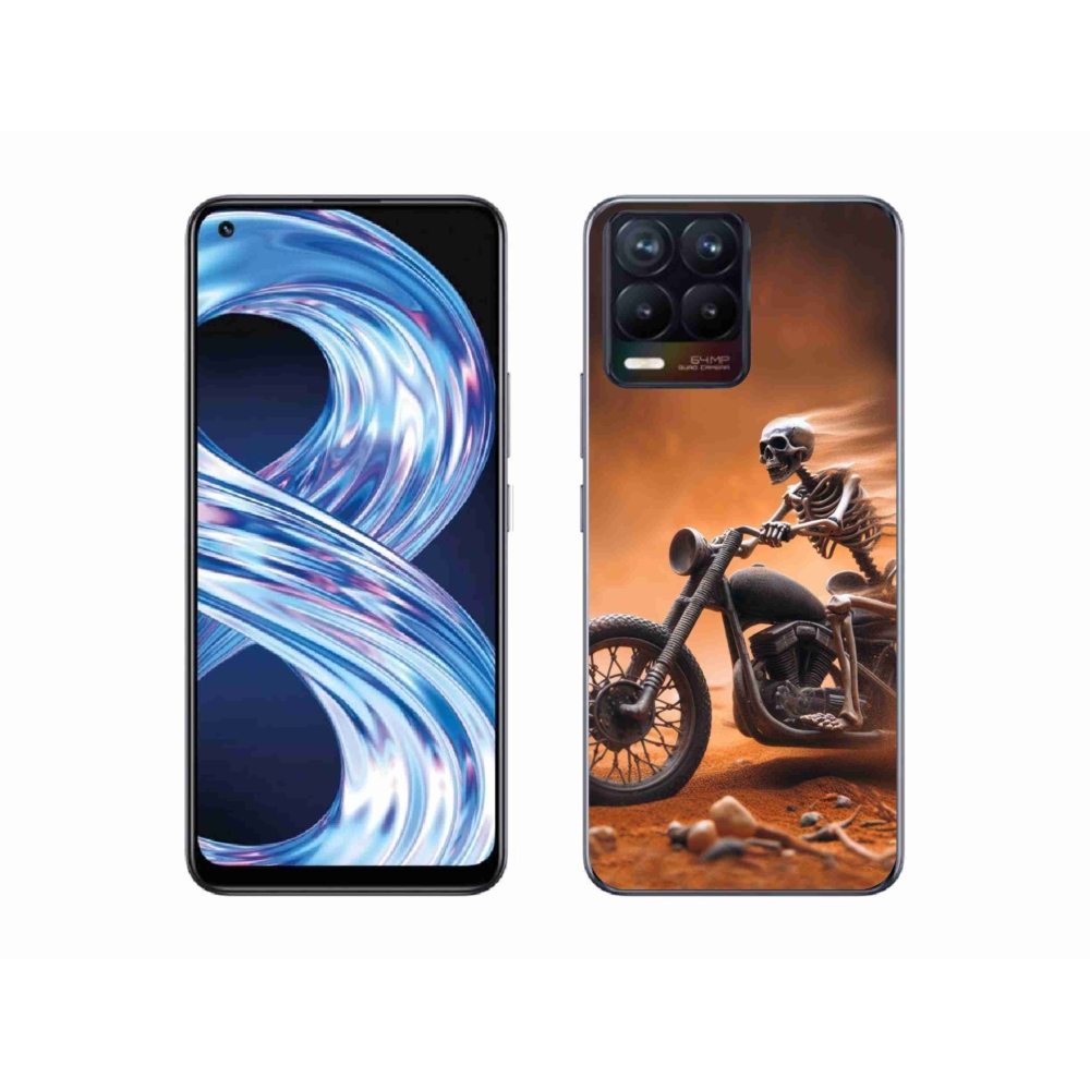 Gelový kryt mmCase na Realme 8 4G - kostra na motorce