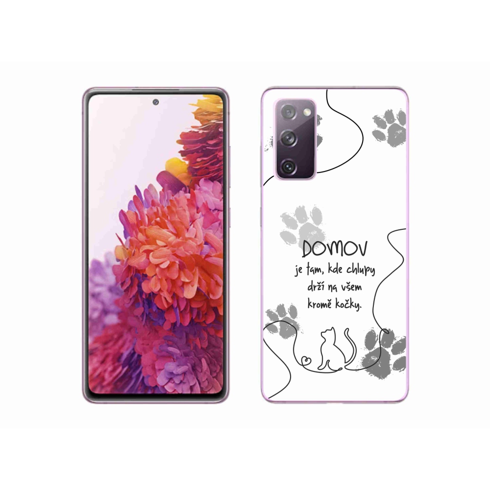 Gelový kryt mmCase na Samsung Galaxy S20 FE - kočičí motiv bílé pozadí