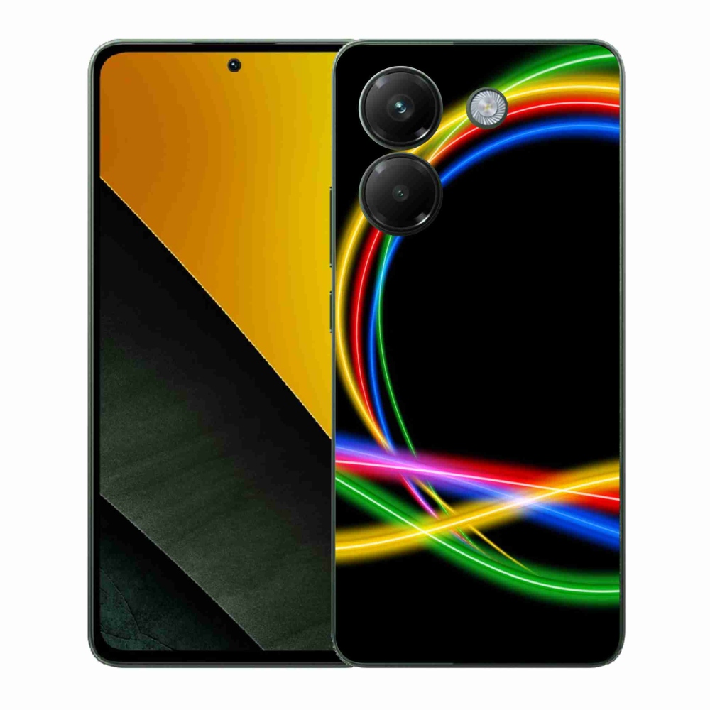 Gelový kryt mmCase na Xiaomi Poco M7 Pro 5G - neonové kruhy